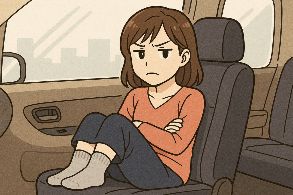 靴を脱がされて不機嫌