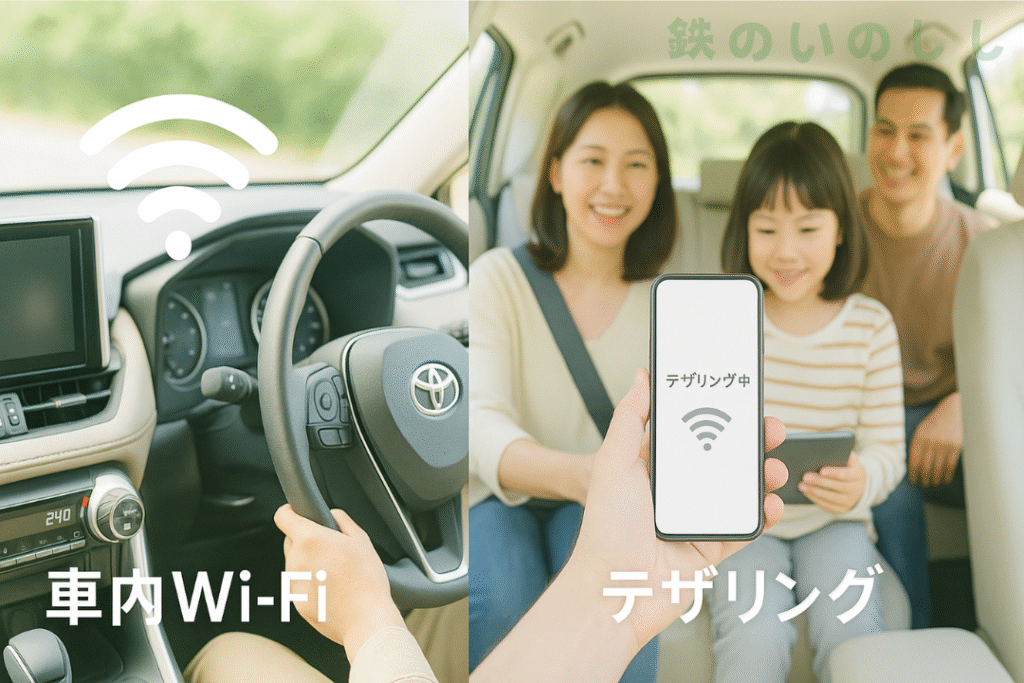 車内Wi-Fi or テザリング