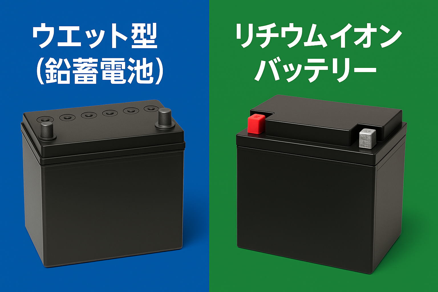 ウエット方とリチウムイオンを比較