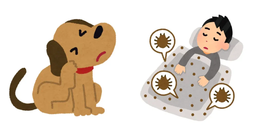 ペットからノミが、布団からはダニがいる